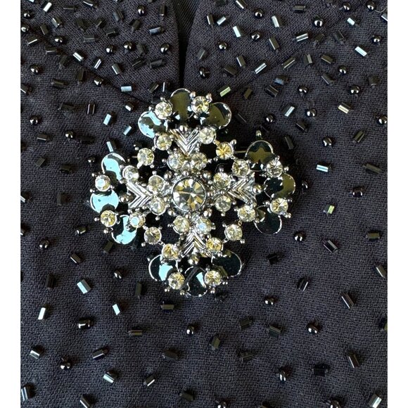 Donna Morgan Petites Beaded Cocktail/Evening Dress Black Size 12 - Picture 9 of 11
